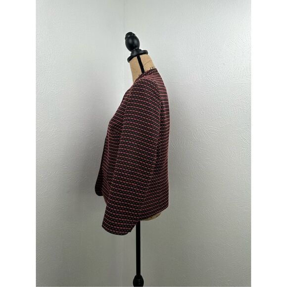 Anne Klein Women’s Black/Cinnamon Mandarin Collar Jacket Size 8 - Picture 2 of 15